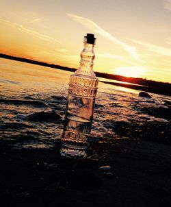 Scenic view of sea at sunset