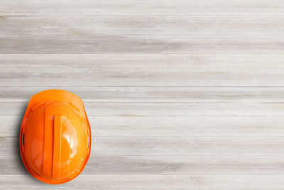 High angle view of orange juice on table