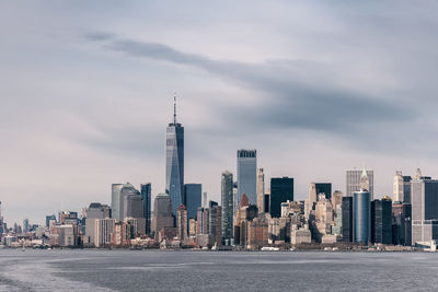 New york city skyline from the staten island ferry.