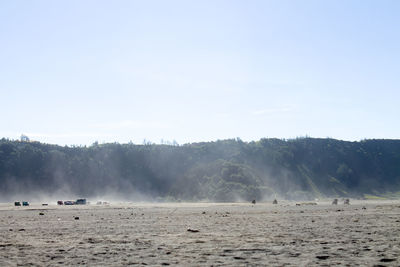 Scenic view of land against sky