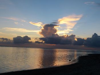 Scenic view of sea at sunset