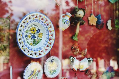 Close-up of toys for sale in market