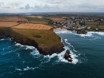 High angle view of sea against sky