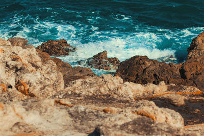 Rocks in sea