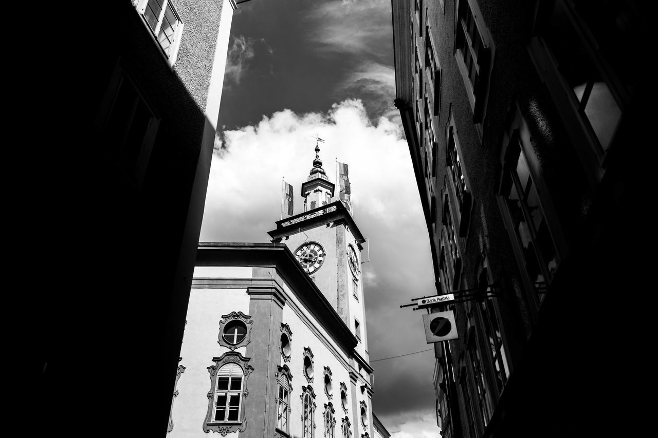 LOW ANGLE VIEW OF BUILDINGS AGAINST SKY IN CITY