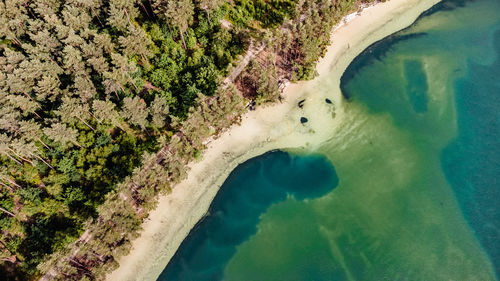 High angle view of beach