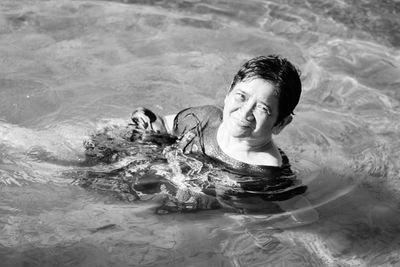 Portrait of woman in water