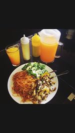 Close-up of food on table