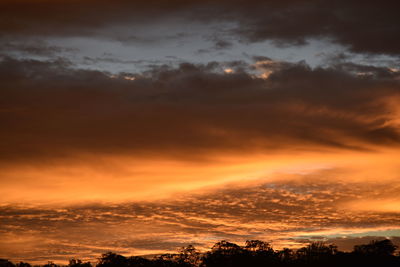 Scenic view of dramatic sky at sunset