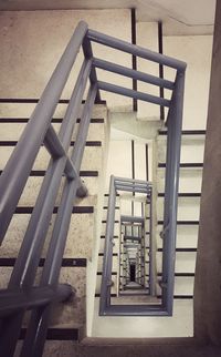 High angle view of spiral stairs