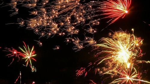 Low angle view of firework display