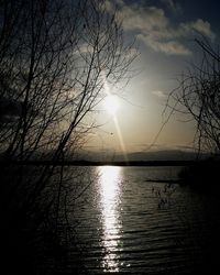 Scenic view of sunset over river