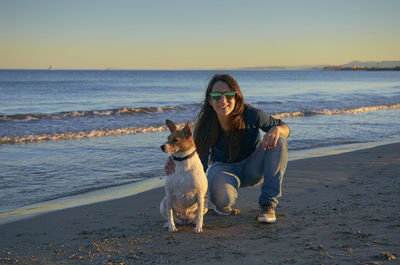 View of a dog on beach