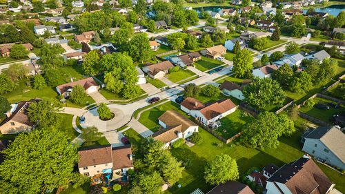 High angle view of townscape