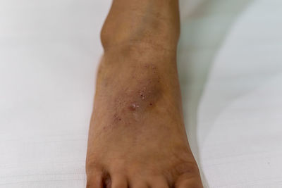 Close-up of human feet