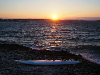 Scenic view of sunset over sea