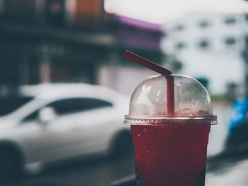 Close-up of drink on table