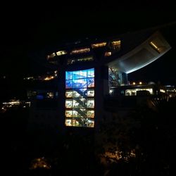 View of illuminated built structure