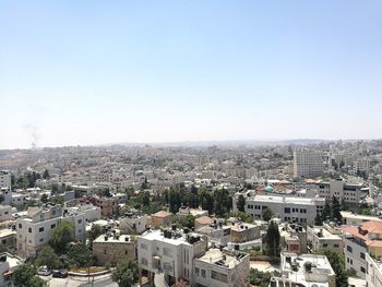 High angle view of townscape against sky