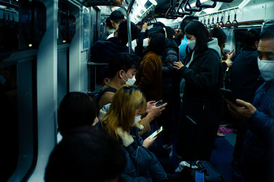 Group of people in train