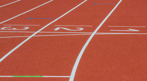 Starting line of running track