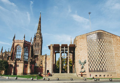 Panoramic view of buildings against sky in city