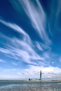 Lahta center in saint petersburg, view from finland gulf