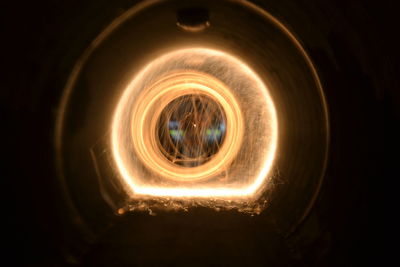 Close-up of illuminated electric light