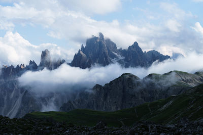 Panoramic view of mountains against sky