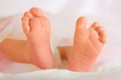 Close-up of baby feet