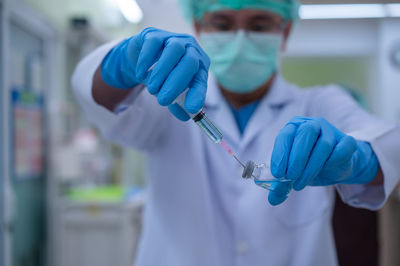 Man holding umbrella