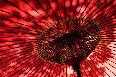 Close up of red umbrella