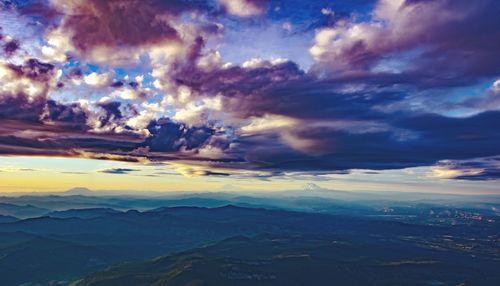 Aerial view of dramatic landscape