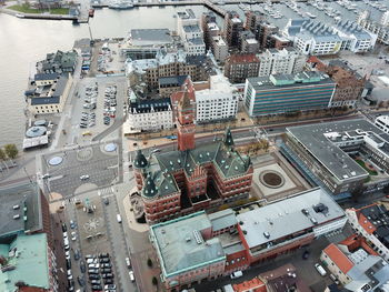 High angle view of cityscape