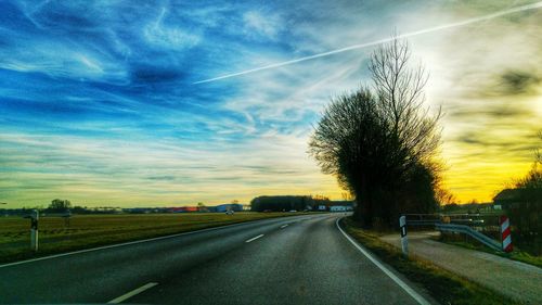 Country road at sunset