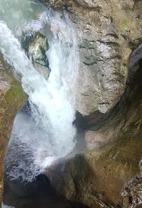 High angle view of waterfall