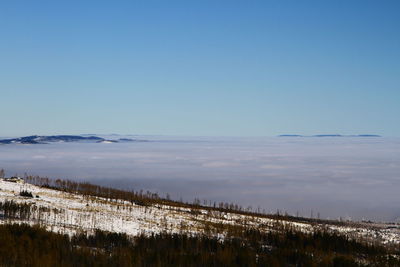 Scenic view of landscape against clear sky