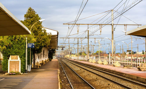 View of railroad tracks against sky