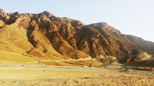 Scenic view of mountains against clear sky