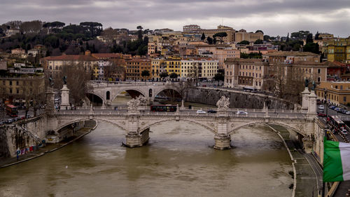 Bridge over river in city