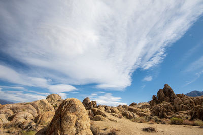 Scenic view of rocky mountains against sky