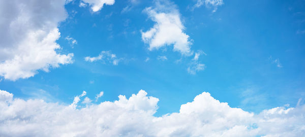 Low angle view of clouds in blue sky