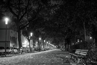 Empty street at night