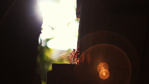 Close-up of burning candle