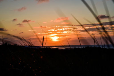 Scenic view of sunset over sea