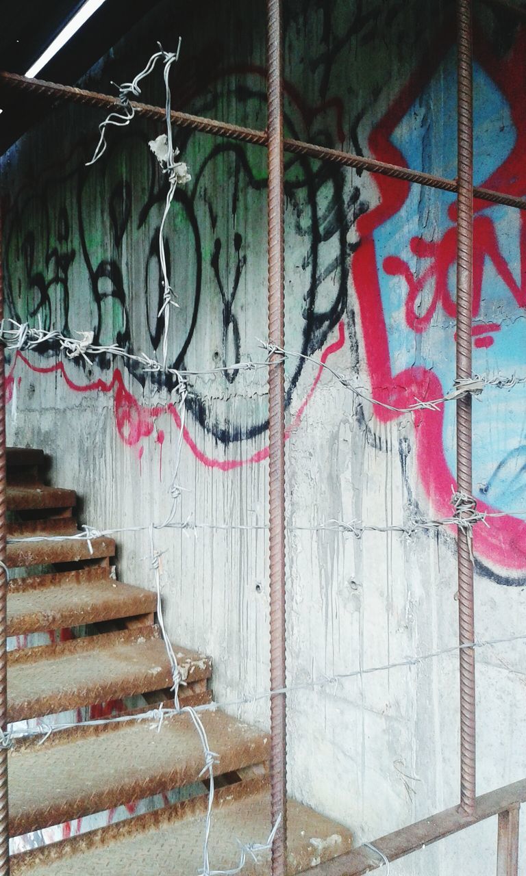 graffiti, architecture, no people, built structure, indoors, day