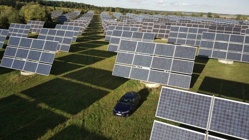 Solar pannel photographed with a drone