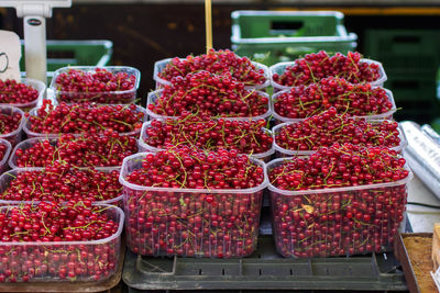 Red currants in a farmers market