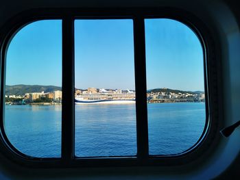 Sea seen through window