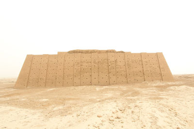 Low angle view of old ruins against clear sky